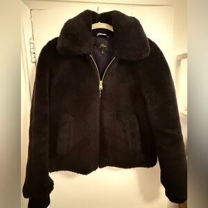 J. Crew Black Faux Fur short jacket